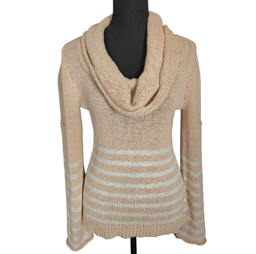 BLUE Saks Fifth Avenue Cowl Neck Knit Striped Sweater Size M